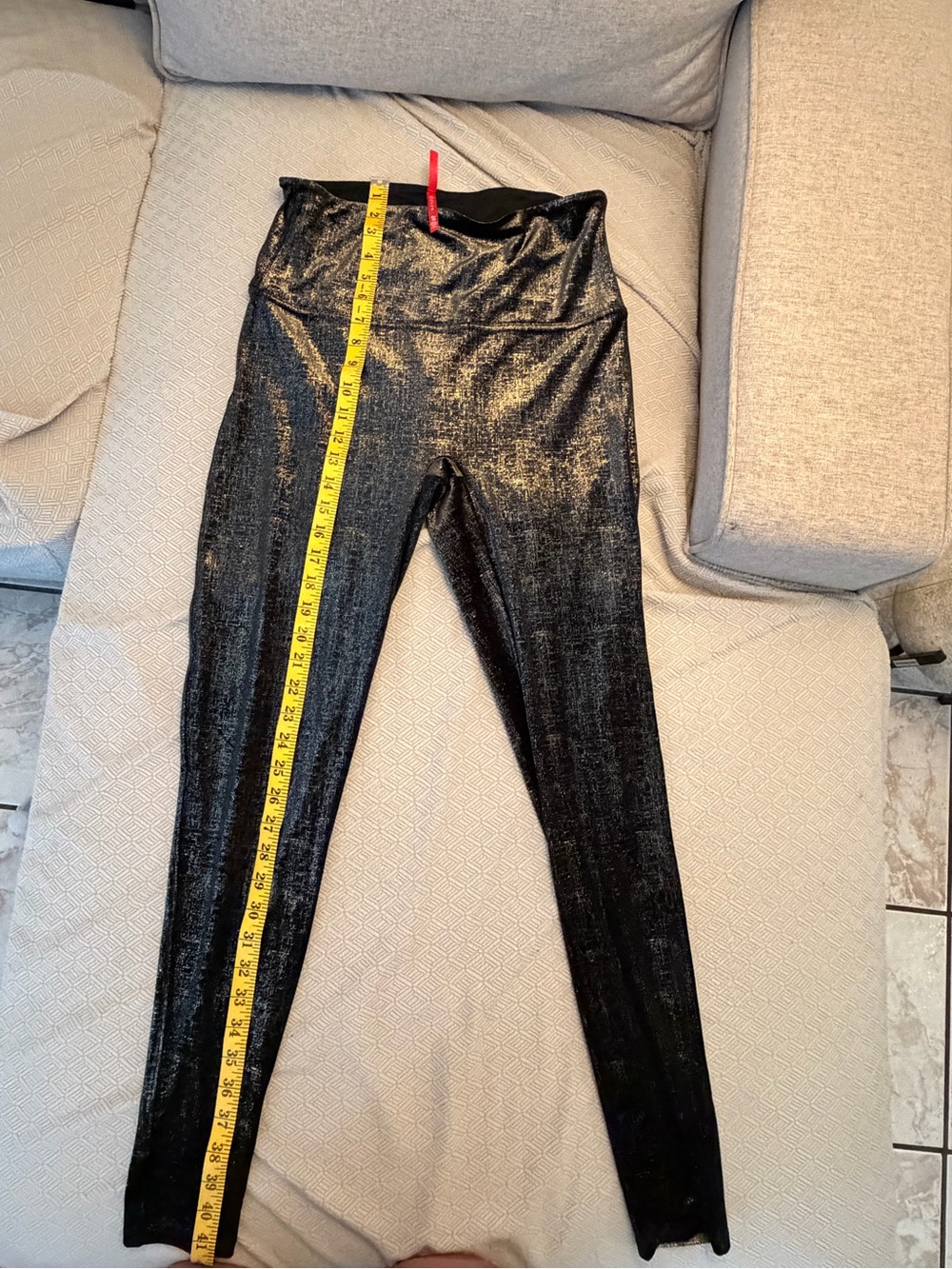 SPANX Metallic gold High-Rise Leggings - Picture 3 of 6